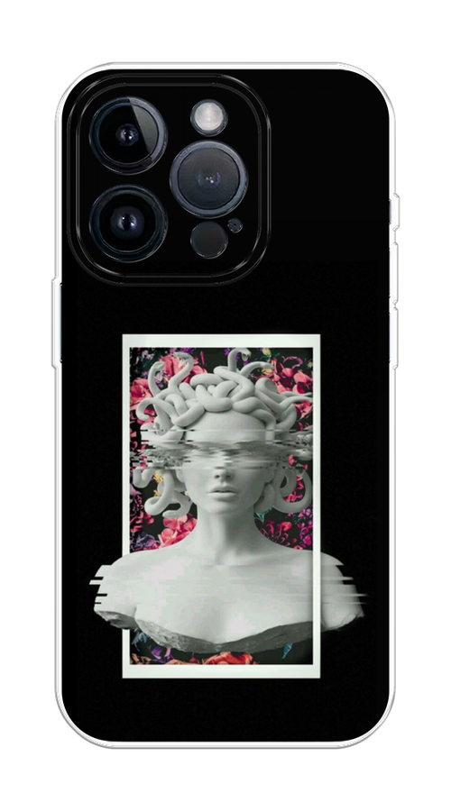 

Чехол на Apple iPhone 15 Pro "Web Punk Медуза Горгона", Черный;серый, 15750-1