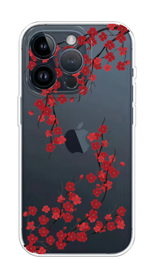 

Чехол на Apple iPhone 15 Pro "Красная сакура", Красный;черный, 15750-1