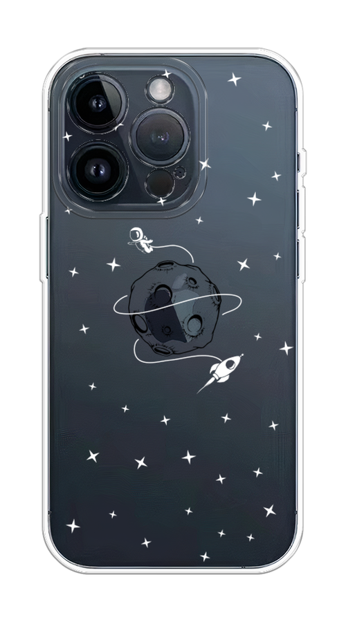 

Чехол на Apple iPhone 15 Pro "Полет вокруг луны", Белый;серый;черный, 15750-1