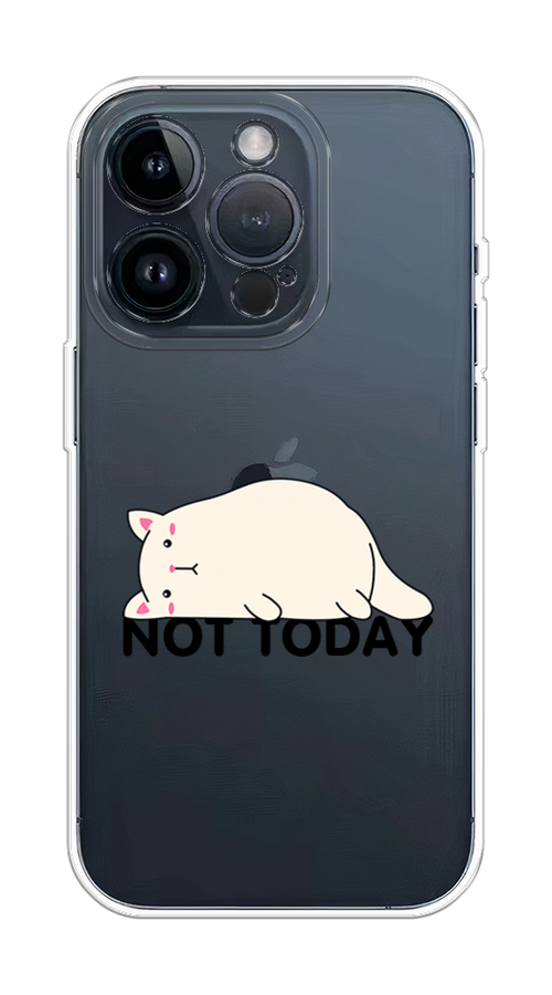 

Чехол на Apple iPhone 15 Pro "Cat not today", Белый;розовый;черный, 15750-1