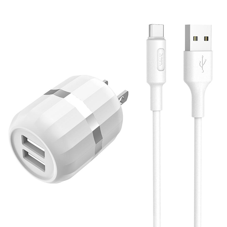 

Сетевое зарядное устройство Hoco C41A type-c 2xUSB 2 А белый, C41A