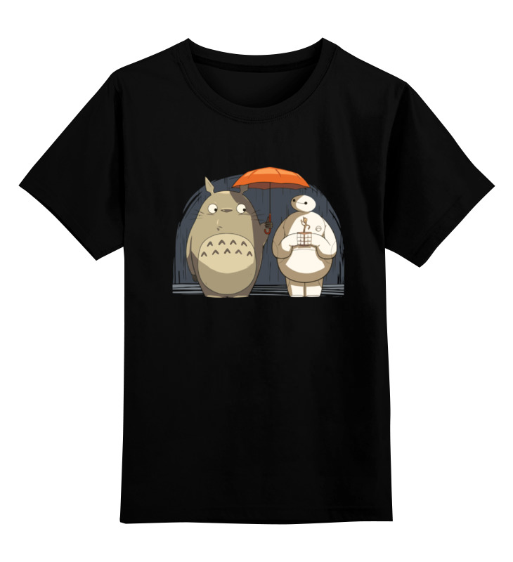 

Футболка детская Printio Totoro x baymax цв. черный р. 128, Totoro x baymax