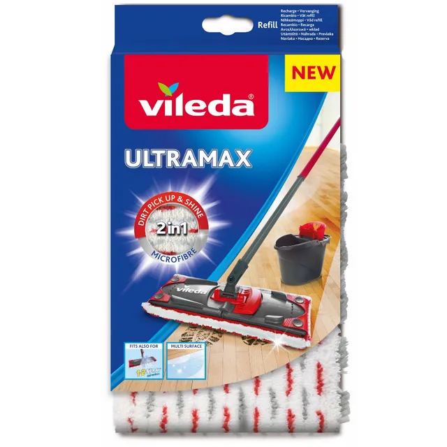 Насадка для швабры Vileda Ультра Макс, размер: 36х14 см, цвет: белый, красный, 155747
