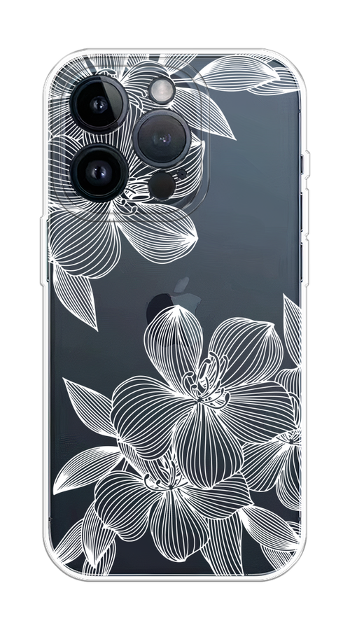 

Чехол на Apple iPhone 15 Pro "Крокус", Белый;прозрачный, 15750-1