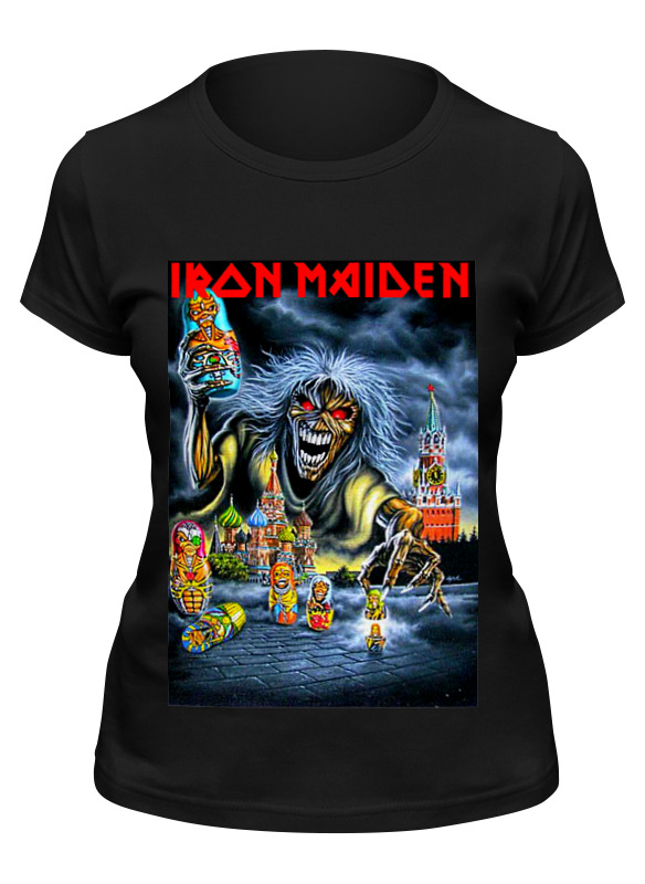 

Футболка женская Printio Iron maiden band черная L, Черный, Iron maiden band