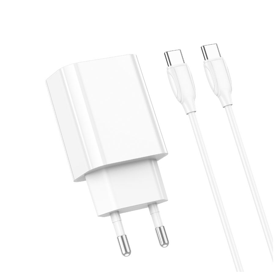 Сетевое зарядное устройство Borofone BA65A type-c - type-c 1xUSB Type-C 3 А белый