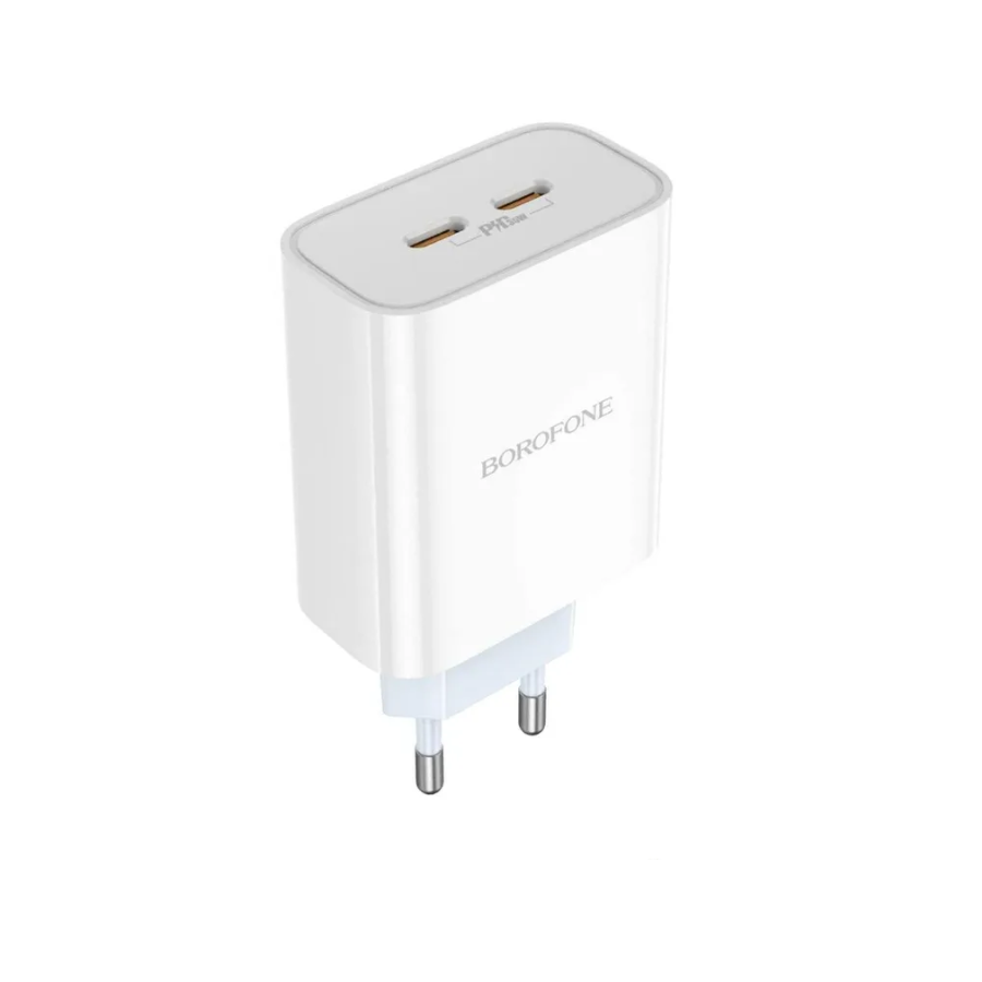 

Сетевое зарядное устройство Borofone BA73A 2xUSB Type-C 2 А белый, BA73A