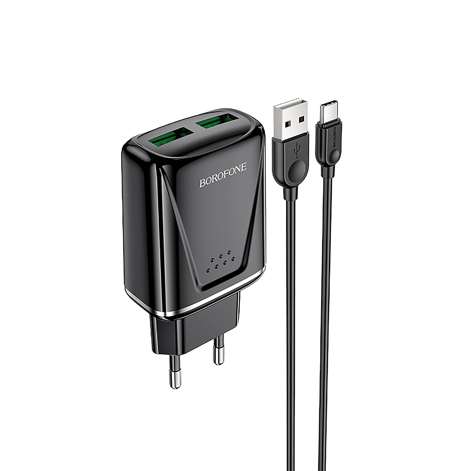 

Сетевое зарядное устройство Borofone BA54A micro usb 2xUSB Type A 2 А черный, BA54A