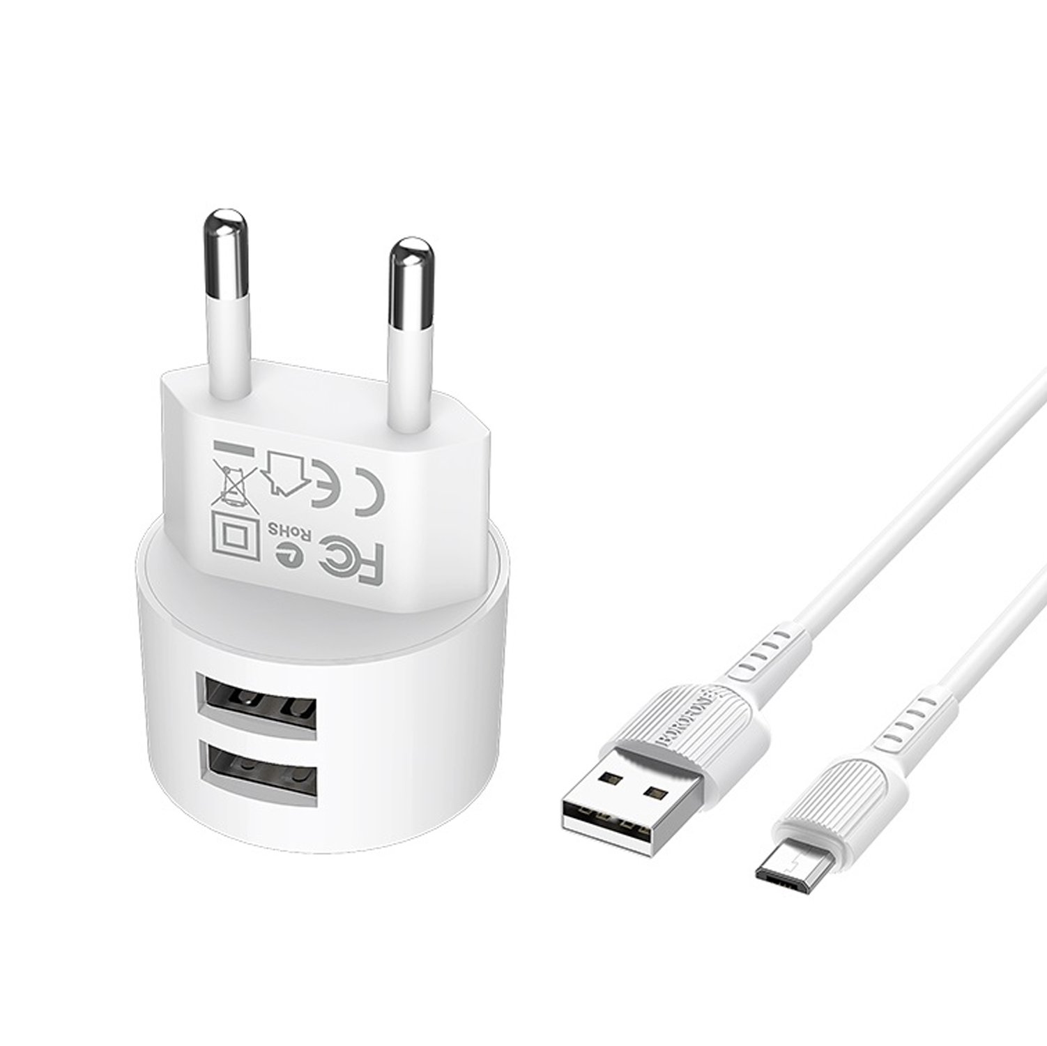 Сетевое зарядное устройство Borofone BA23A micro usb USB 2.0 Type-A 2 А белый