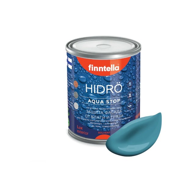 

Краска HIDRO, OPAALI голубой, 9л, HIDRO самоочищающаяся фасадная со свойствами лотоса, плиолит-полиуретановая