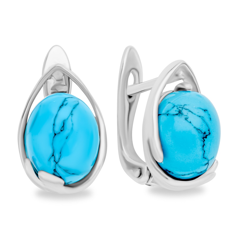 

Серьги из серебра 585Gold 702010104, бирюза, 702010104