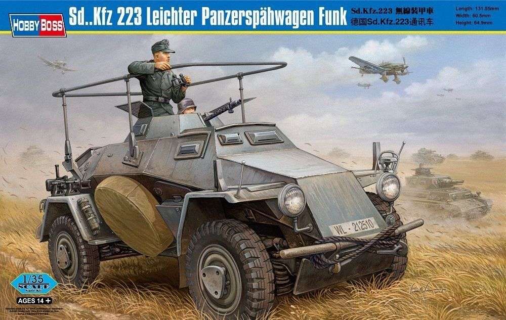 фото Сборная модель hobbyboss 1/35 sd.kfz.223 leichter panzerspahwagen funk 82443