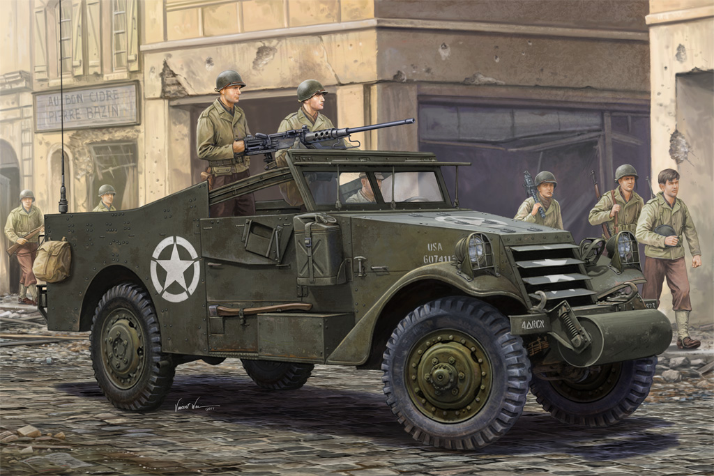 фото Сборная модель hobbyboss 1/35 u.s. m3a1 "white scout car" late production 82452