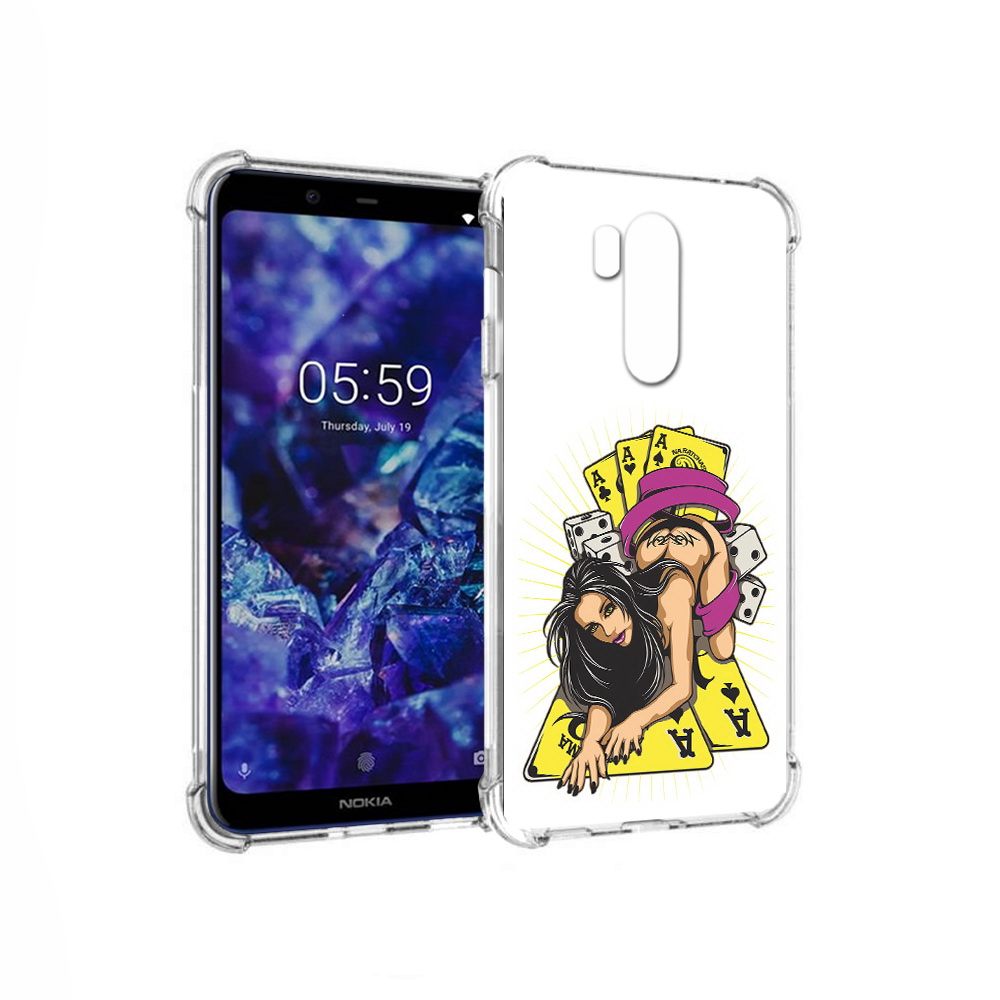 Чехол MyPads Tocco для Nokia X7 нарисованная девушка с игровыми картами (PT123767.122.501)