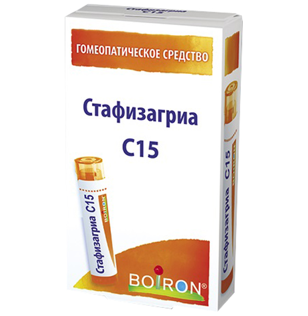 фото Стафизагриа c15 гранулы гомеопатические 4 г boiron