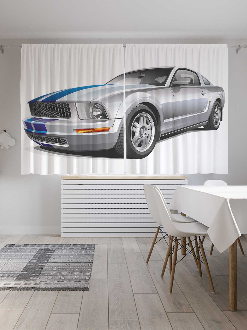 

Классические шторы JoyArty "Тачка", серия Oxford DeLux, 2 полотна 145x180 см, Тачка