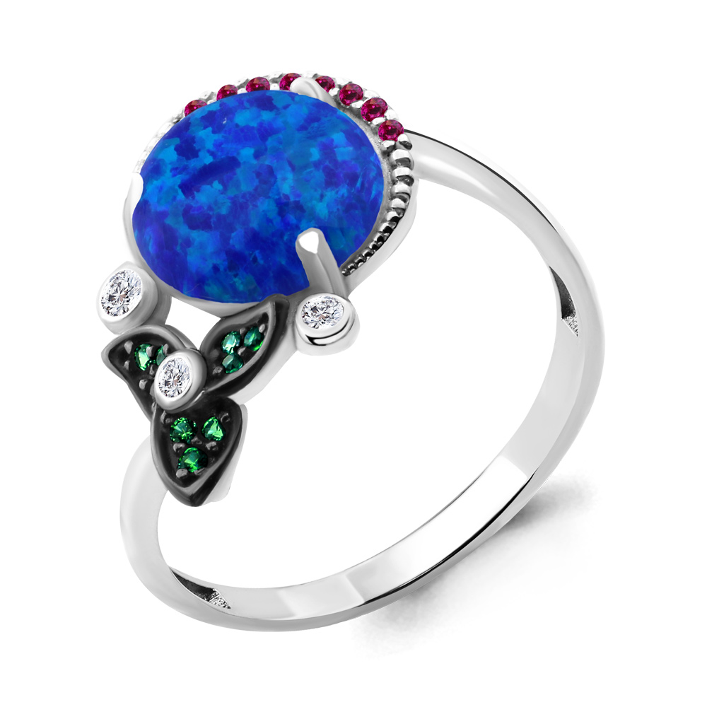 

Кольцо из серебра с изумрудом р. , Aquamarine 6599695ВГ_925_р, 6599695ВГ_925_р