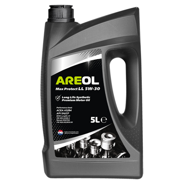 фото Areol max protect ll 5w-30 5l_моторное масло синт. acea a3b4, api sncf, mb 229.3226.5