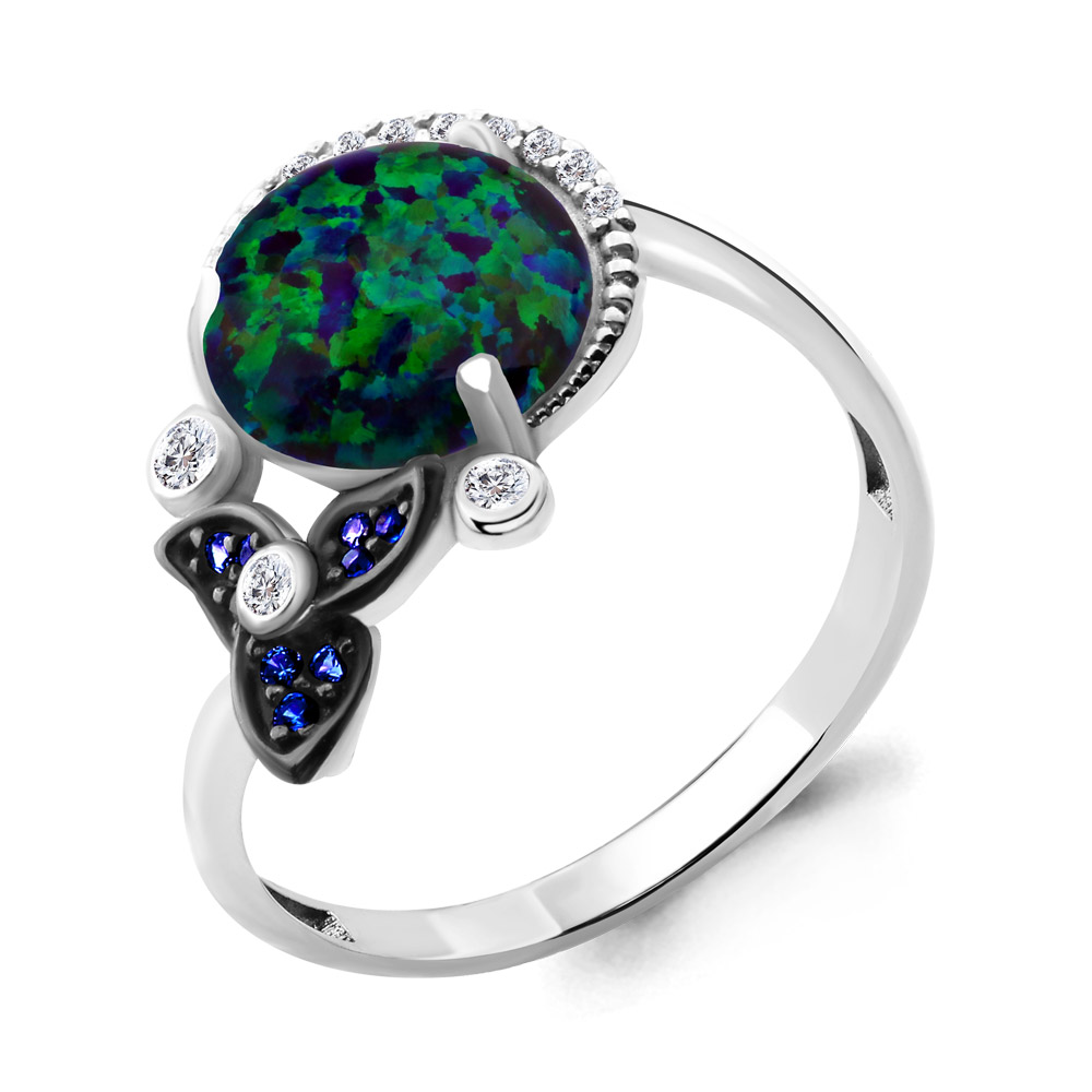 

Кольцо из серебра с сапфиром р.  Aquamarine 6599696Б_925_р, 6599696Б_925_р