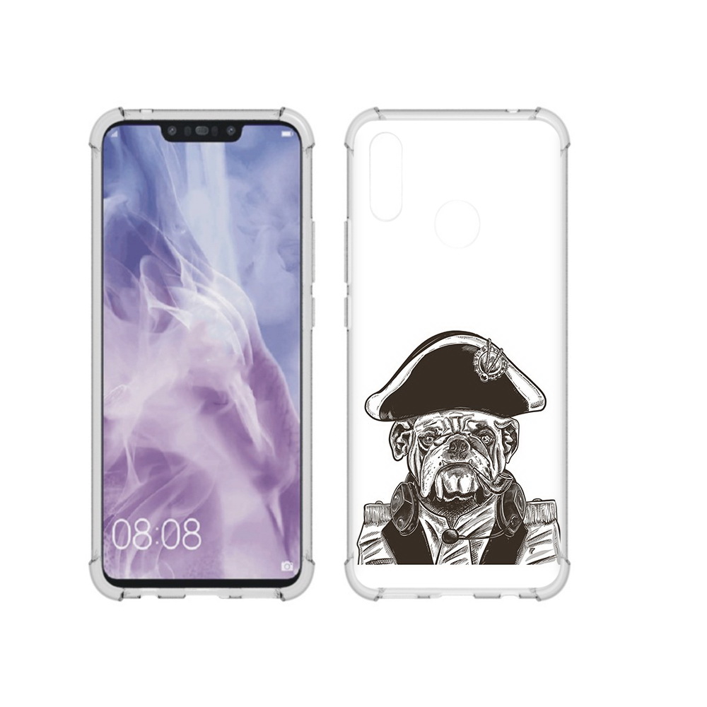 

Чехол MyPads Tocco для Huawei Nova 3i мопс генерал (PT227100.63.483), Прозрачный, Tocco