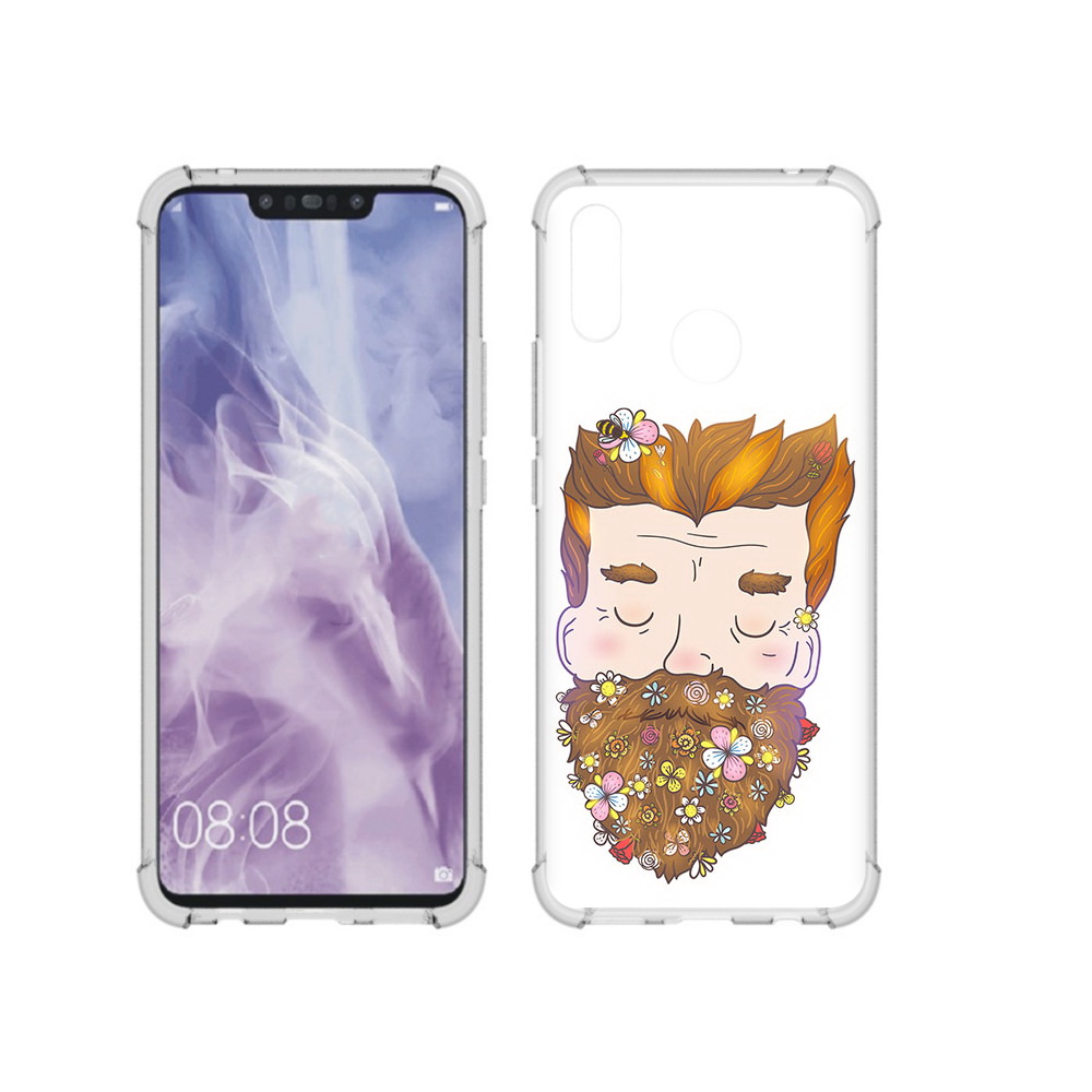 

Чехол MyPads Tocco для Huawei Nova 3i мужчина с цветами в бороде (PT227100.63.489), Прозрачный, Tocco