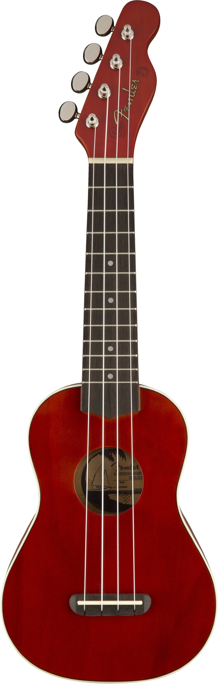 фото Укулеле сопрано fender ukulele venice cherry, цвет вишневый
