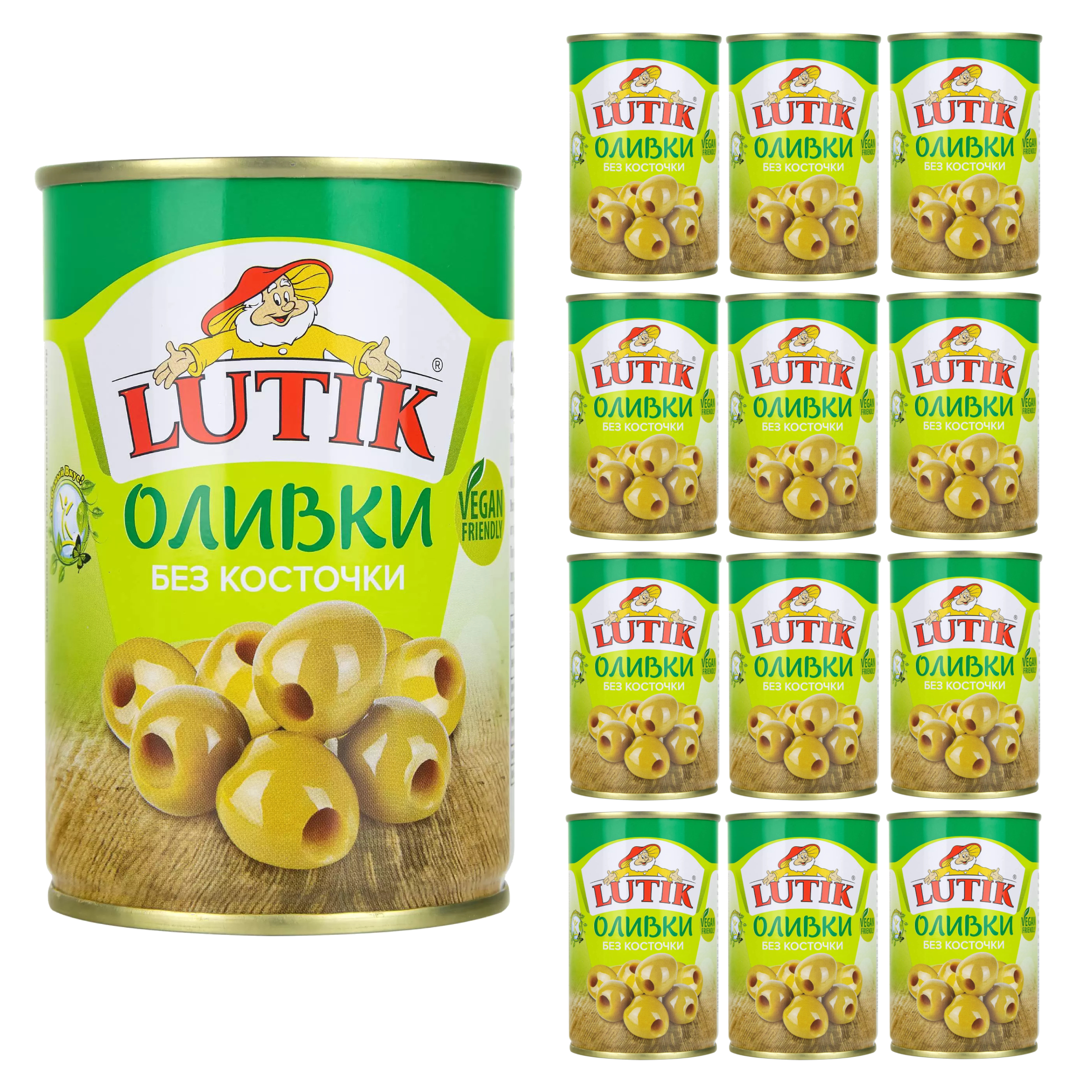 Оливки Lutik без косточки, 12x280 г