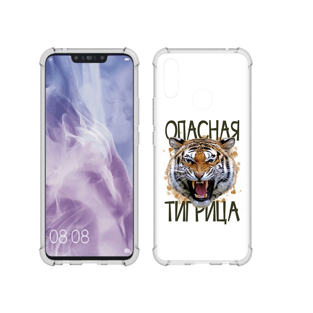 

Чехол MyPads Tocco для Huawei Nova 3i опасная тигрица (PT227100.63.527), Прозрачный, Tocco