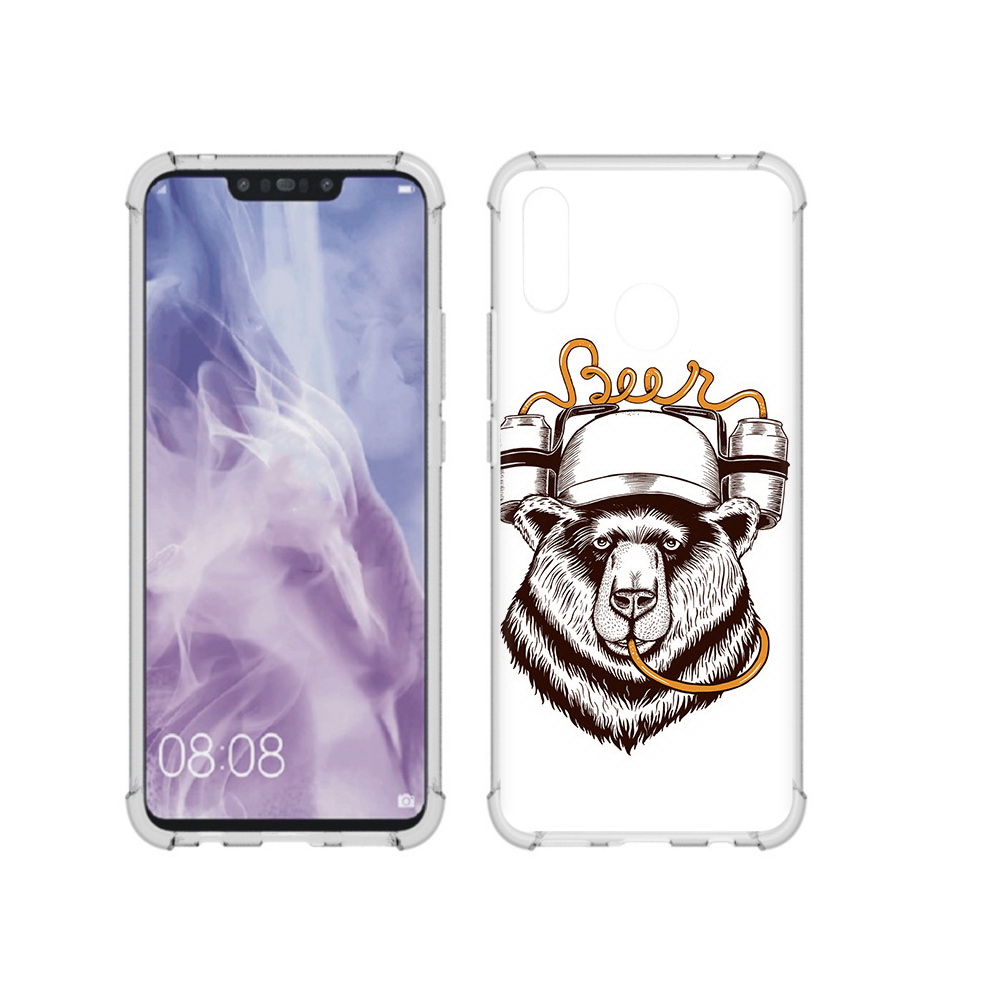 

Чехол MyPads Tocco для Huawei Nova 3i пивной медведь (PT227100.63.538), Прозрачный, Tocco