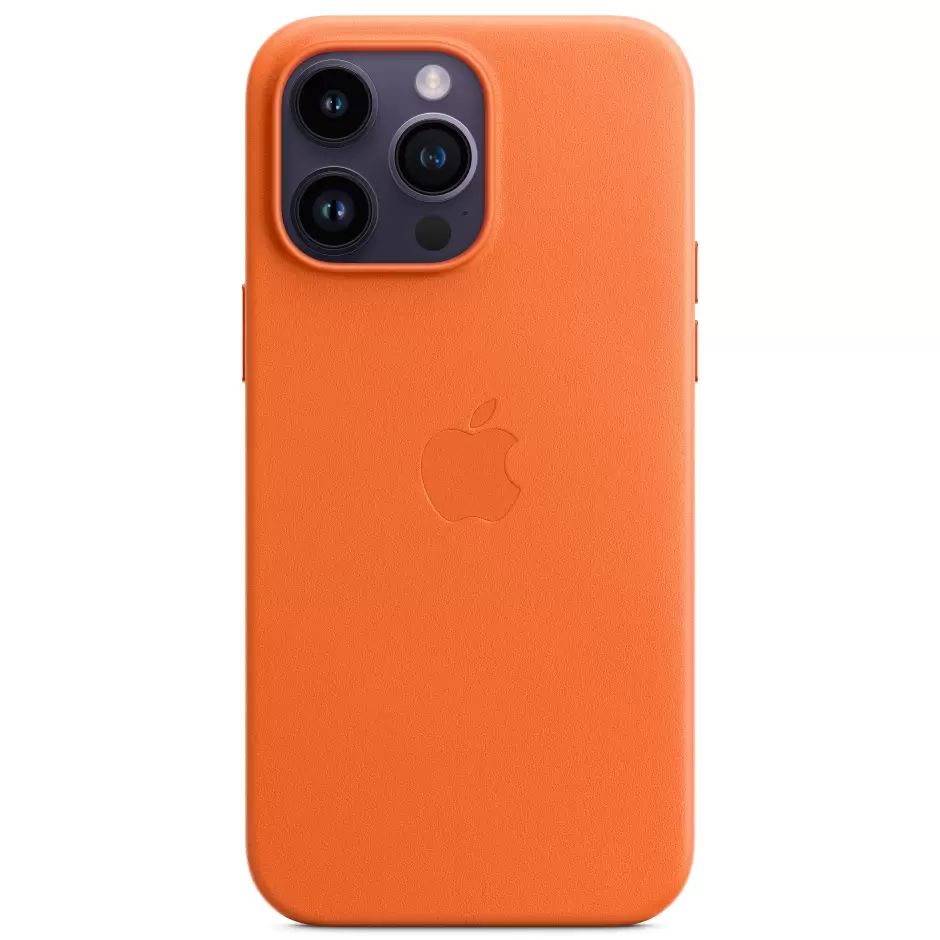 

Чехол Apple iPhone 14 Pro Max Leather Case with MagSafe Orange (MPPR3), Оранжевый