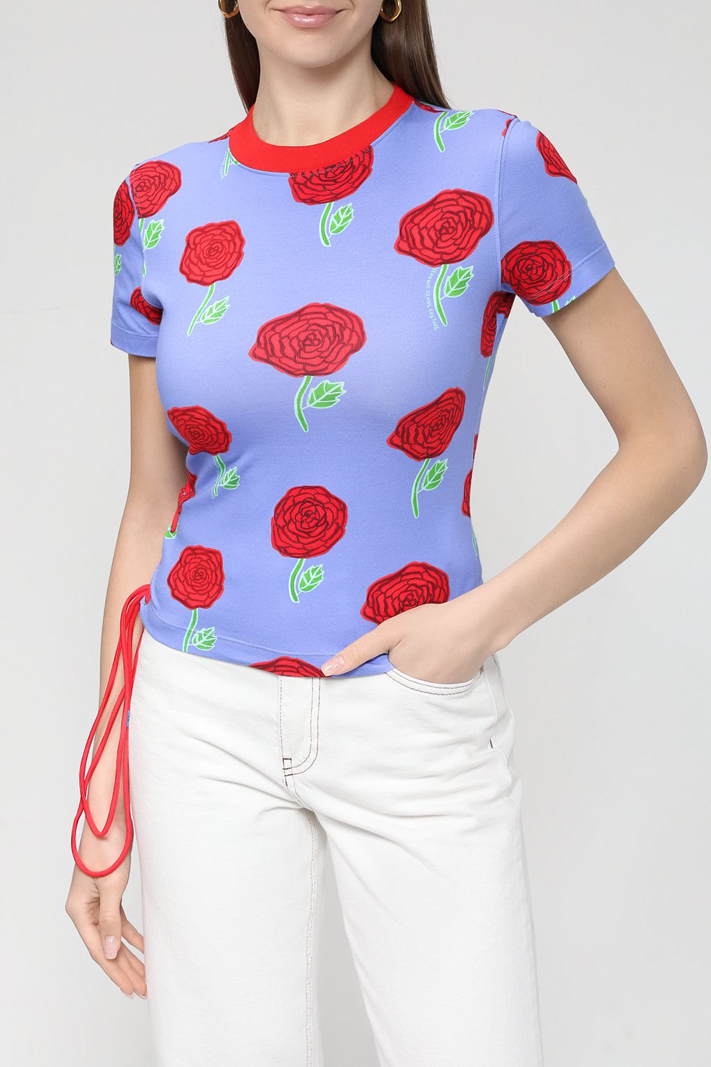 

Футболка женская Versace Jeans Couture 74HAH615 синяя S, Синий, 74HAH615