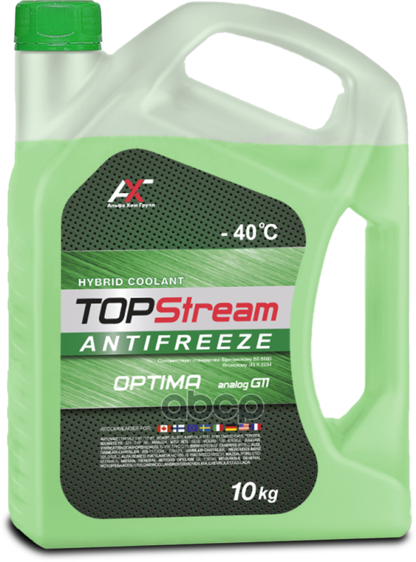 TOPSTREAM ATSOG00010 Антифриз TOPStream OPTIMA (зеленый) G11 10 л 1шт