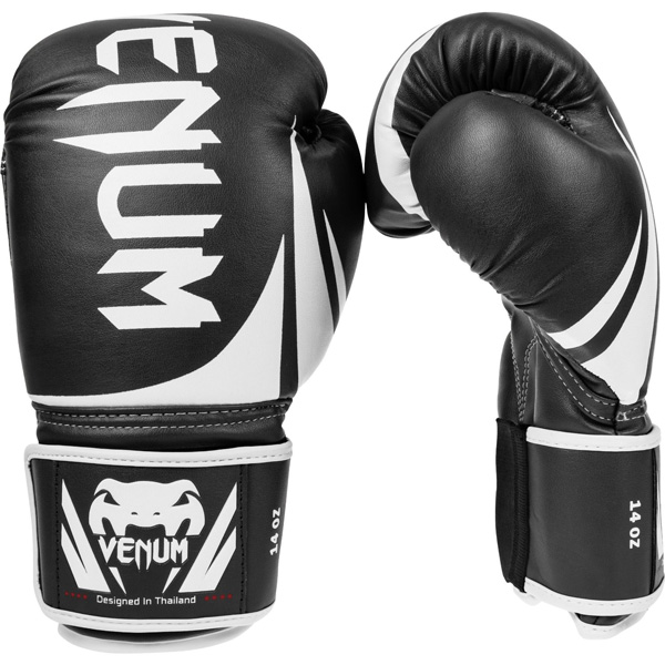фото Боксерские перчатки venum challenger 2.0 черные/белые 16 унций