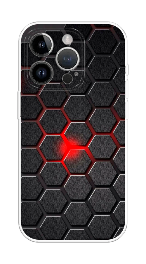 

Чехол на Apple iPhone 15 Pro Max "Соты красные", Красный;черный;серый, 15850-1