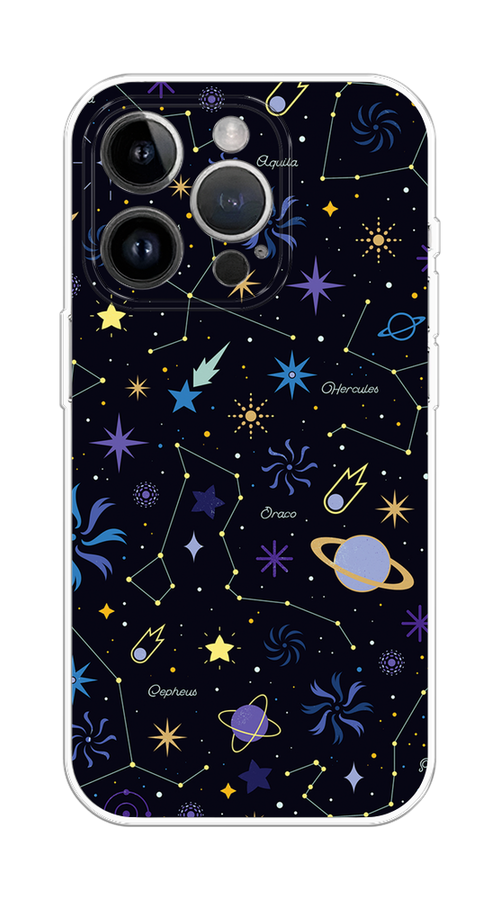 

Чехол на Apple iPhone 15 Pro Max "Цветной космос", Желтый, 15850-1