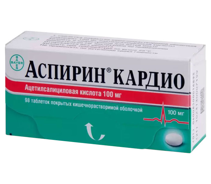 Аспирин кардио таблетки 100 мг 98 шт.
