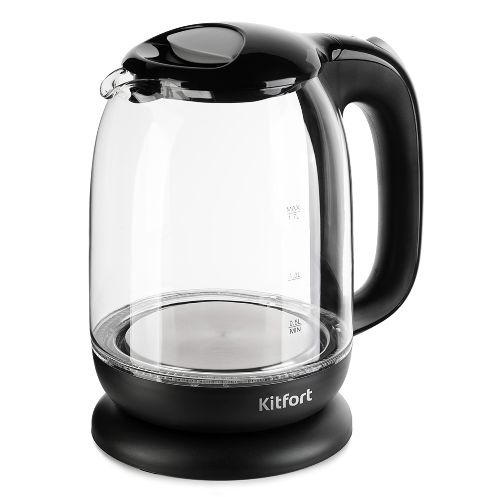 Чайник электрический Kitfort KT-625-5 1.7 л серый, черный подставка под бутылку дельфины синяя 26х9х22см