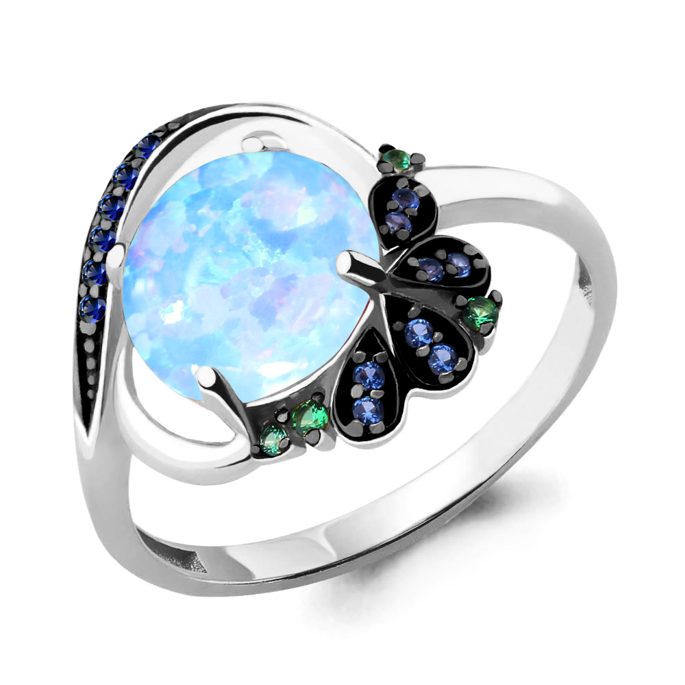 

Кольцо из серебра с сапфиром р. , Aquamarine 6599997БГ_925_р, 6599997БГ_925_р