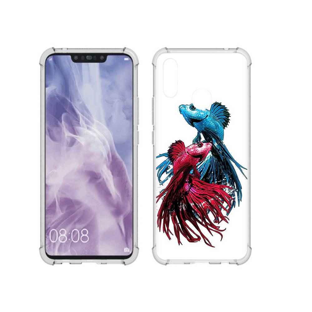 

Чехол MyPads Tocco для Huawei Nova 3i рыбы петушки (PT227100.63.592), Прозрачный, Tocco