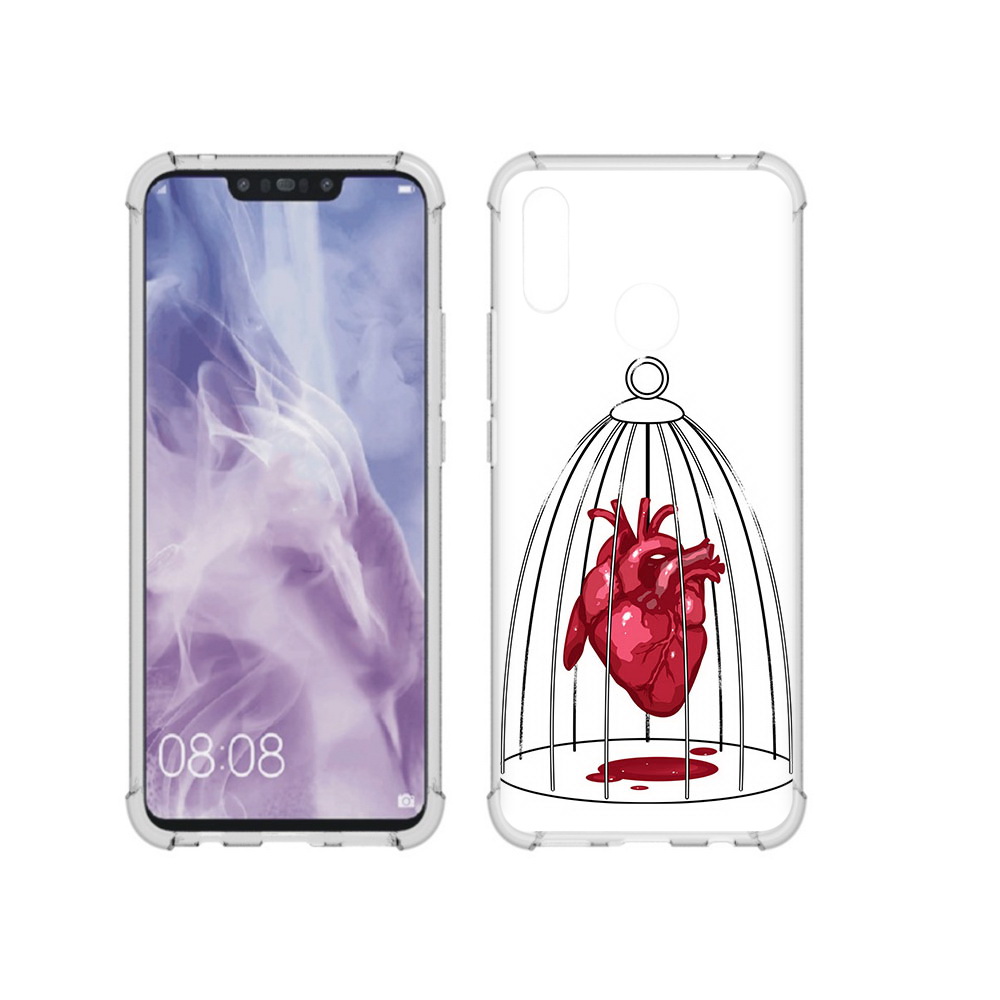 

Чехол MyPads Tocco для Huawei Nova 3i сердце в клетке (PT227100.63.597), Прозрачный, Tocco