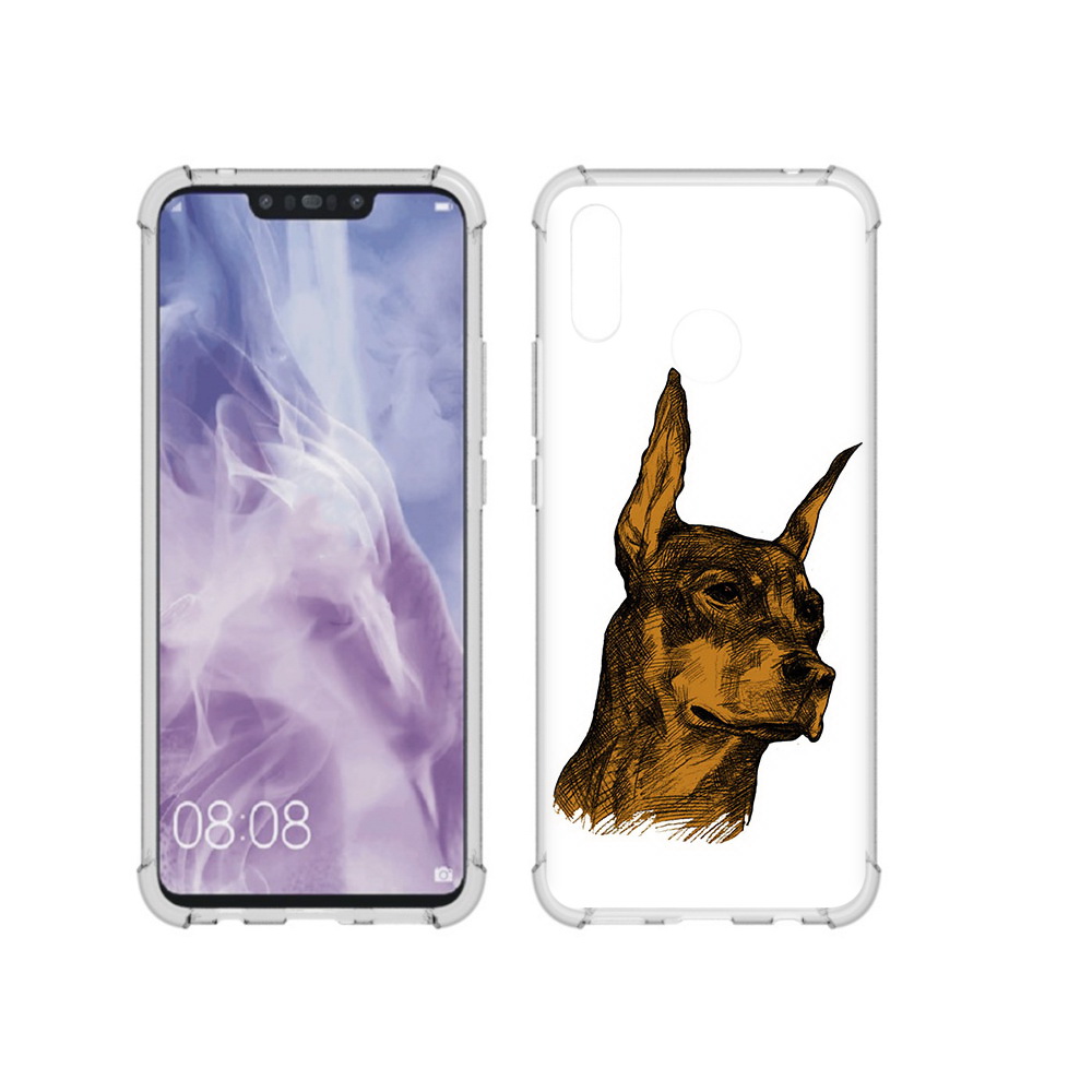 

Чехол MyPads Tocco для Huawei Nova 3i скетч доберман (PT227100.63.605), Прозрачный, Tocco