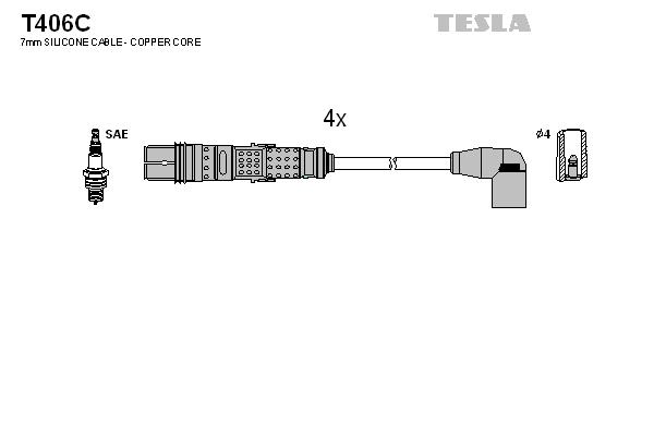 

TESLA Провода высоковольтные TESLA T406C