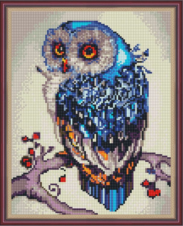 

Алмазная вышивка «Сова на ветке рябины»