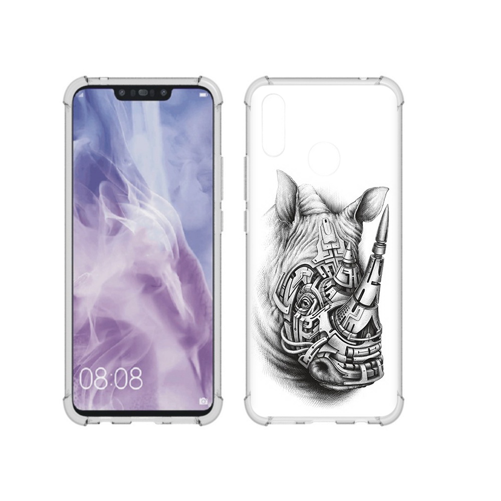 

Чехол MyPads Tocco для Huawei Nova 3i стальной носорог (PT227100.63.620), Прозрачный, Tocco