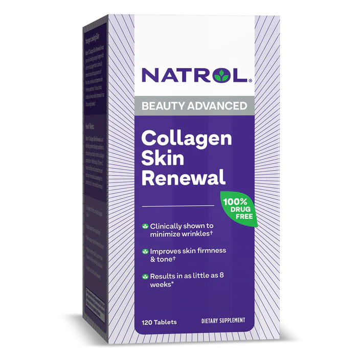 Natrol Collagen Skin Renewal, 120 таблеток, коллаген комплекс для кожи, волос и ногтей