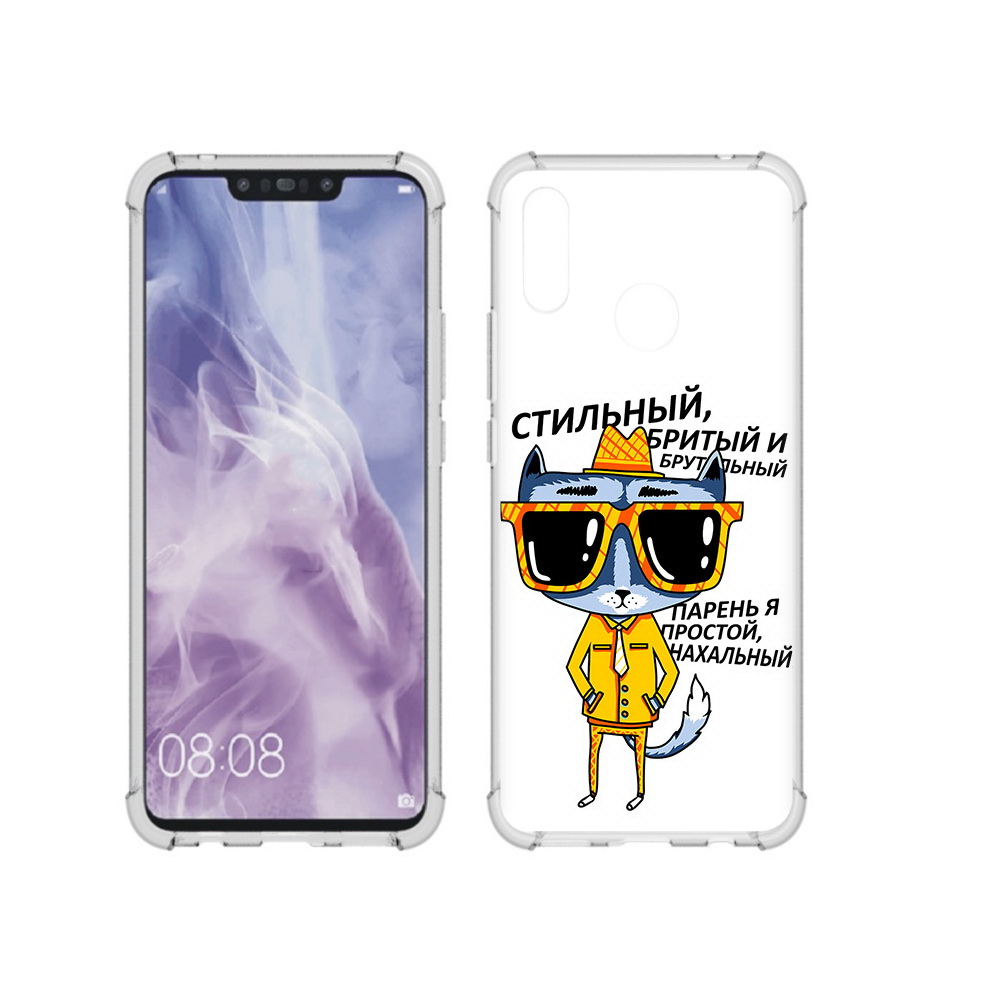 

Чехол MyPads Tocco для Huawei Nova 3i стильный кот (PT227100.63.625), Прозрачный, Tocco