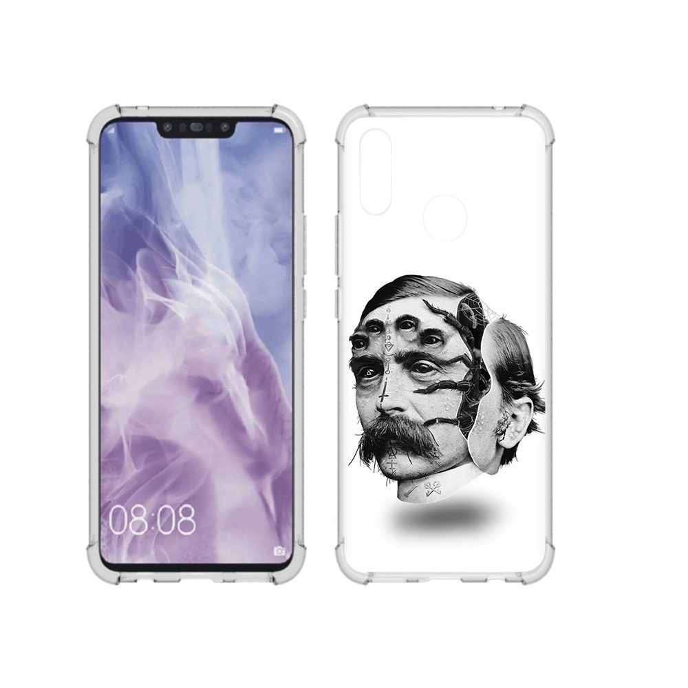 

Чехол MyPads Tocco для Huawei Nova 3i страшное лицо мужчины (PT227100.63.629), Прозрачный, Tocco