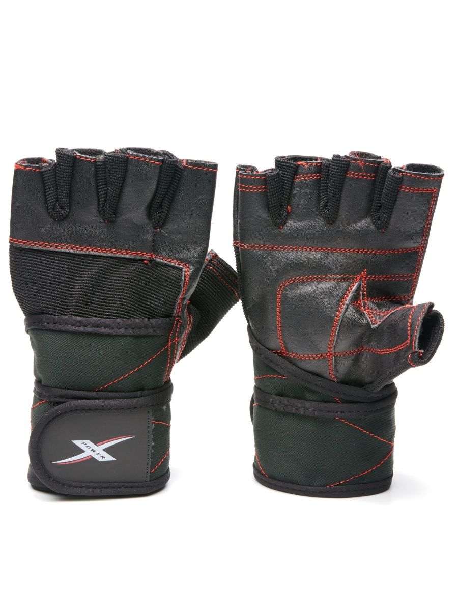 фото Перчатки для фитнеса x-power 1669, черный/красный, l excalibur