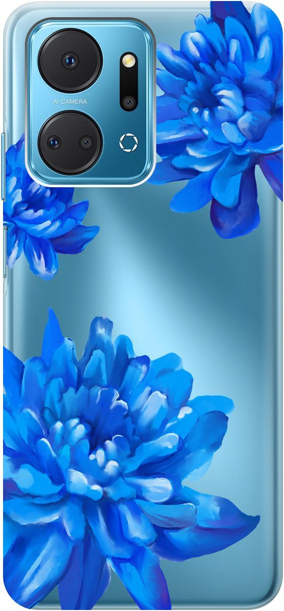 

Силиконовый чехол на Honor X7a с 3D принтом "Amazing Asters" прозрачный, Прозрачный;голубой, 159388