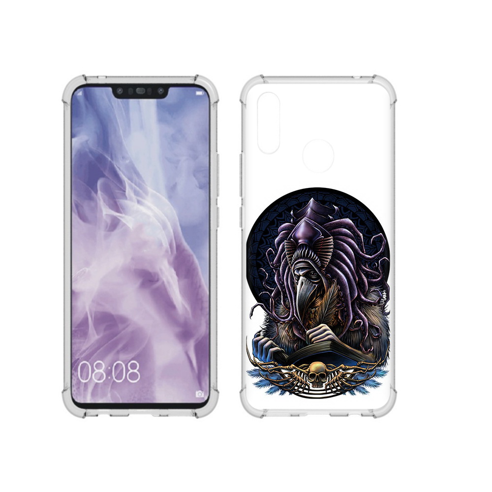 

Чехол MyPads Tocco для Huawei Nova 3i умный ворон (PT227100.63.650), Прозрачный, Tocco